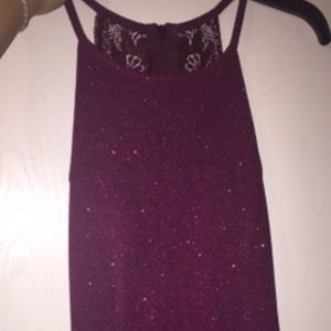 Form fitting purple dress
